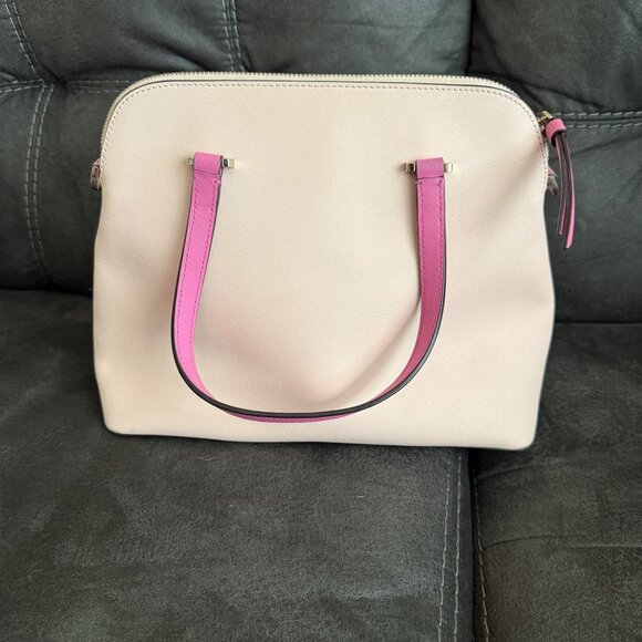 Kate Spade New York Leather Satchel Crossbody Bag Pink & Cream - Picture 4 of 8